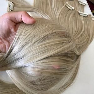 22” 16 clips hair extension clip in